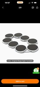 Eight place food turntable