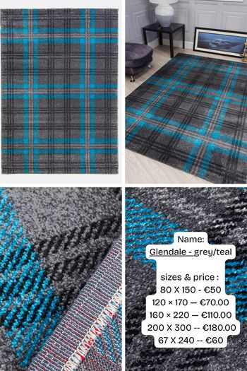 Tartan design rugs - free shipping