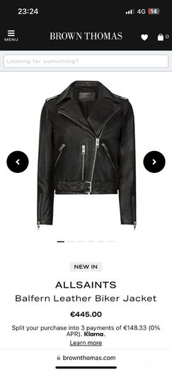 ALL SAINTS Balfern genuine leather jacket ladies jacket
