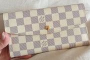 LV cream white wallet