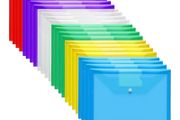 A4 Plastic Folders with Popper Wallet Document Folder 24 Pack
