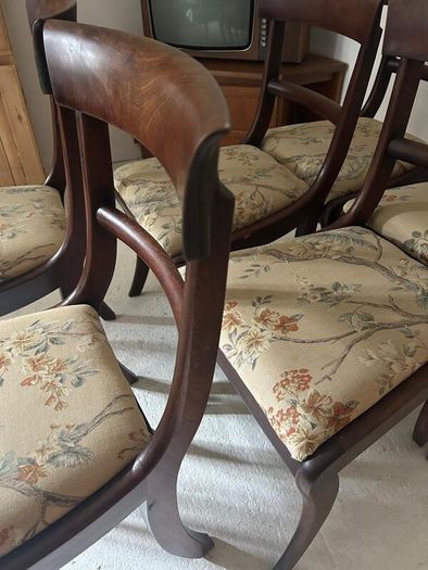 Set of Regency Style Mahogany Bar Back Dining Chairs
