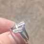 Sterling Silver Double Wishbone Engagement ring Image 3