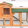 Chicken Coop Hen House Poultry Pet Hutch Bunny House Large Run with 2 Levels Image 3