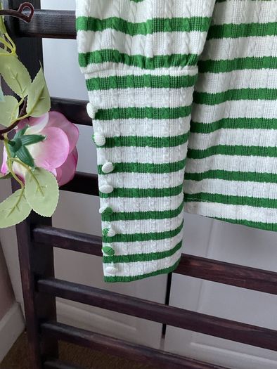 Bnwt green striped top savida. Medium