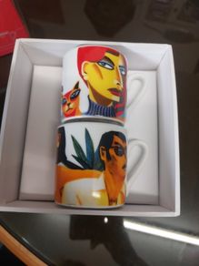 Signed Graham Knuttel espresso cups & saucers