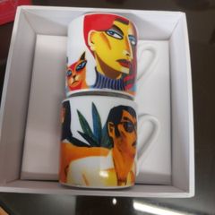 Signed Graham Knuttel espresso cups & saucers