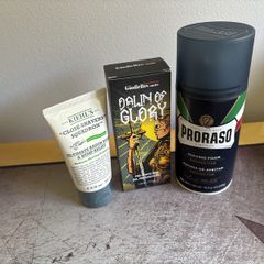 Kiehls Ultimate Razor Burn and Bump Relief, Proraso Foam and Goodfellas Pre-Shave