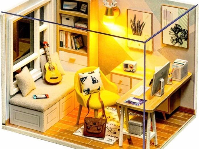 DIY Dollhouse Miniature Kit with Furniture, 3D Wooden Miniature House with Dust Cover and Music Movement, Miniature Dolls House kit (FREE POSTAGE)