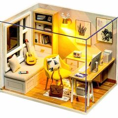 DIY Dollhouse Miniature Kit with Furniture, 3D Wooden Miniature House with Dust Cover and Music Movement, Miniature Dolls House kit (FREE POSTAGE)