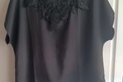 Black Short Sleeve Top with Lace