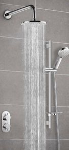 Aqua Concealed dual outlet shower kit valve,slider,shower head@arm