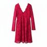 H&M red lace long sleeve V-neck, A-line skirt dress size 10 Image 2