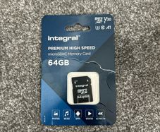 Integral 64GB MicroSD Memory Card with SD Adapter (4K V30)