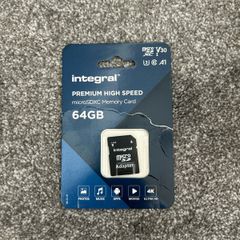Integral 64GB MicroSD Memory Card with SD Adapter (4K V30)