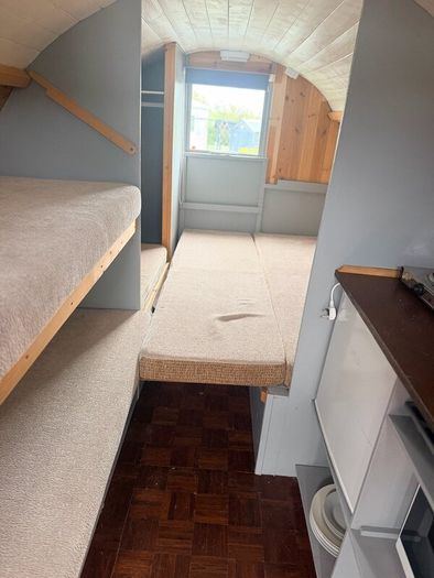 Ex slatterys horse drawn bow top caravan