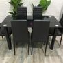 Black Glass Dining Table Set Seats 6 in Style! Image 2