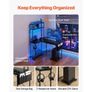 L-Shaped Gaming Desk with LED Lights, 1.2m Reversible Corner Computer Desk with Monitor Stand, Power Outlets, Movable CPU Stand & Shelf, Modern Stylish PC Gaming Table for Home Office Image 6