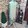 Vintage 60s 70s green Peacock print Shirt dress small medium Image 7