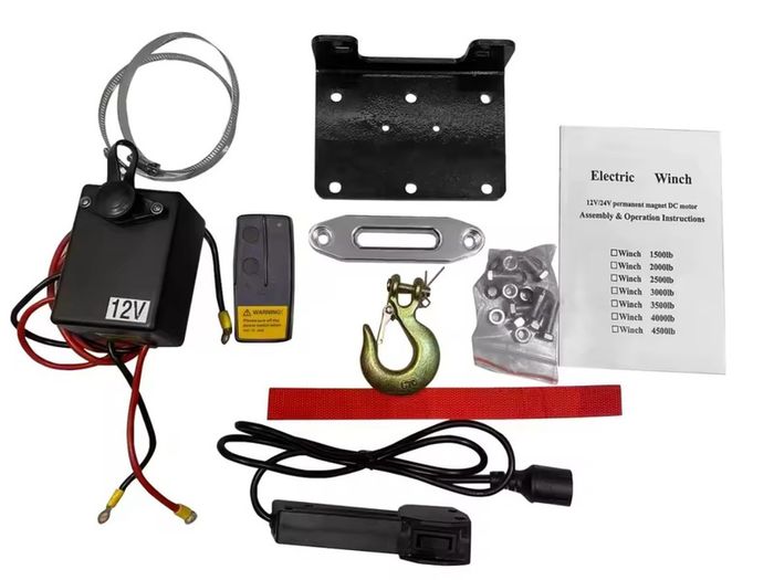 4500LBS 12V Electric Winch, IP55 Waterproof Off-Road Winch for Car/ATV/Boat/Trailer