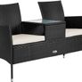 Garden Bench Weatherproof Poly Rattan Table Cushions 320kg Load Image 2