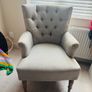Grey Upholstered Armchair Image 3