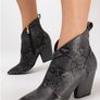 Grey Snake Leather Look Boots size 40 Image 2