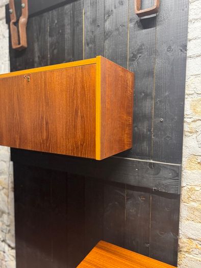 Mid Century Teak Modular Hanging Front Cabinet by PS Systems of Randers Denmark