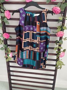 sleeveless top Wallis shop petite range multi print size small Bnwot
