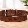 Premium Embossed Genuine Leather Belt Stylish Vintage Designer Belt Durable Formal & Casual Waist Belt Image 3