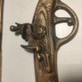 A pair of Early 20th Century 13" Brass Flintlock pistols Image 9