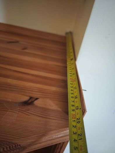 Solid pine wood shelving corner unit