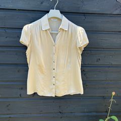 Pure silk beige blouse size 14