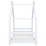 Kids Bed Frame White Solid Pine Wood 80x160 cm Image 3