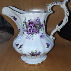 Vintage Hammersley bone china Pitcher Victorian Violets pattern