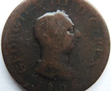 1806 King George III copper Half Penny