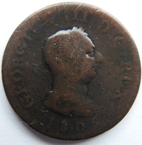 1806 King George III copper Half Penny