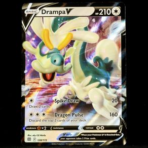 Drampa V 128/172 Half Art Ultra Rare Holo Brilliant Stars SWSH Pokemon Card
