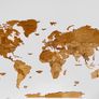 3D Classic Wooden World Map with Country Borders Country Names Capital Names US and Canada Borders and Names 3D Map Effect Image 6