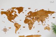 Wall Wooden Decor 3D Classic World Map