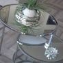 glass  and silver round  coffee table Image 3