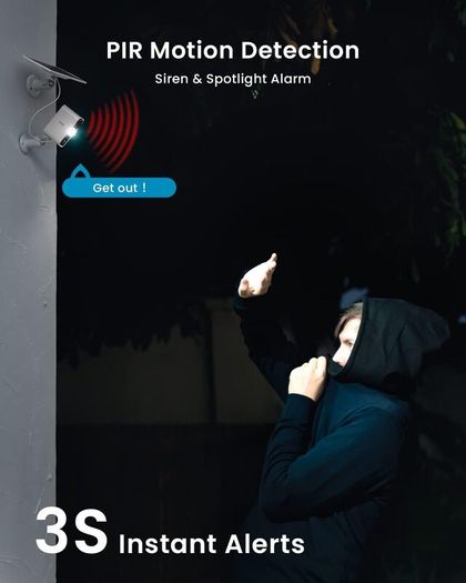 Solar Security Camera Outdoor Wireless with Color Night Vision, Battery CCTV Camera Systems, WiFi Outdoor Camera Home Security Camera, Sound Floodlight Alarm, Motion Detection