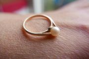 Vintage solid 9ct Gold 375 Pearl Solitaire Ring 1,4g