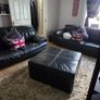 leather lounge suite and ottoman Image 5