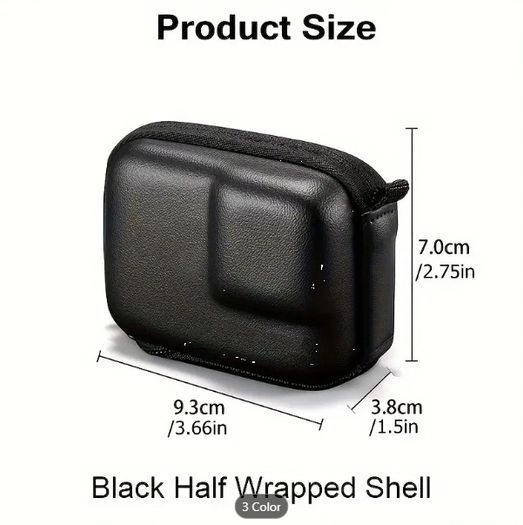 Portable Mini Sport Action Camera Case for GoPro Hero 11 10 9 Black Half Wrapped Shell with Carabiner Clip