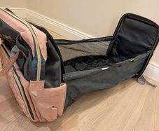 Baby diaper bag with built in changing station