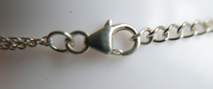 Vintage Sterling Silver 925 Long Dangles Charms Necklace  Length 19" - 4,6g