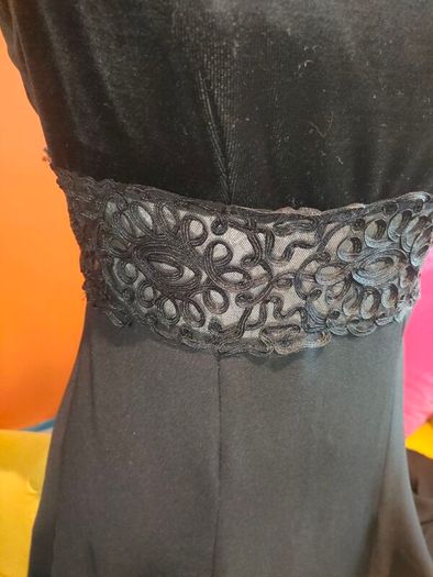 Vintage Consortium Black velvet maxi dress