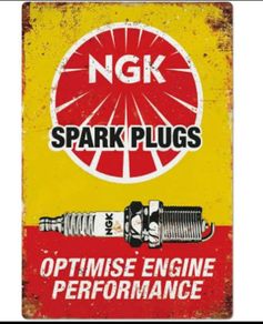 NGK Spark Plugs ; Metal Sign