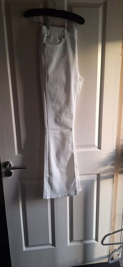 Zara  Off White Boots  Cut Jeans